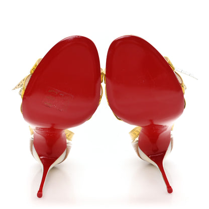 Christian Louboutin PVC Patent Ruban Calfskin Metricathy 100 Sandal Pumps 37.5 Transparent Yellow 6 of 9