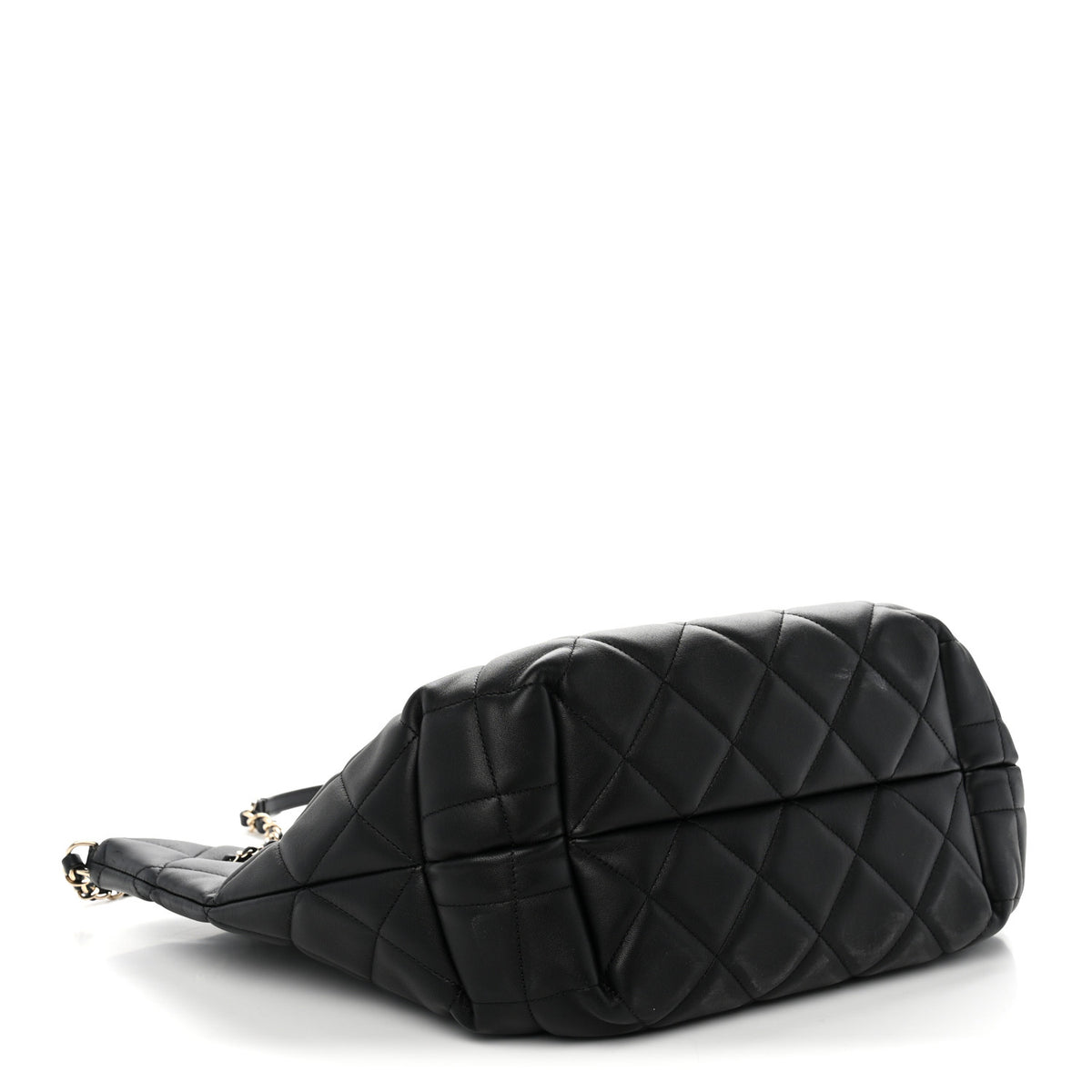 Chanel Lambskin Quilted CC Dweller Drawstring Tote Black 4 of 12