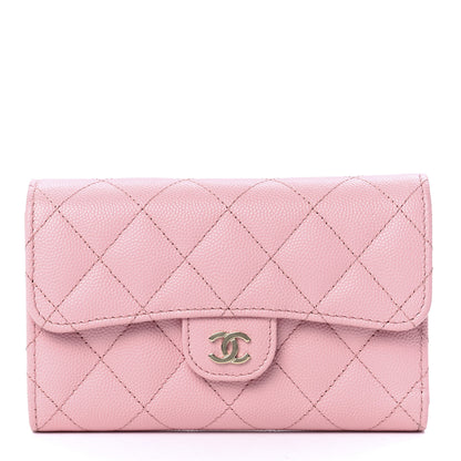 Chanel Caviar Quilted Medium Flap Wallet Pink 1 of 12