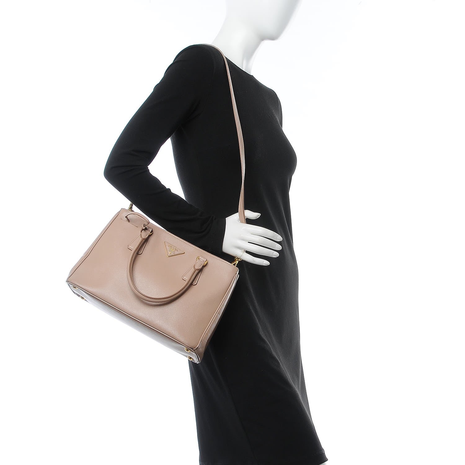 Prada Saffiano Small Galleria Double Zip Tote Cammeo 3 of 13