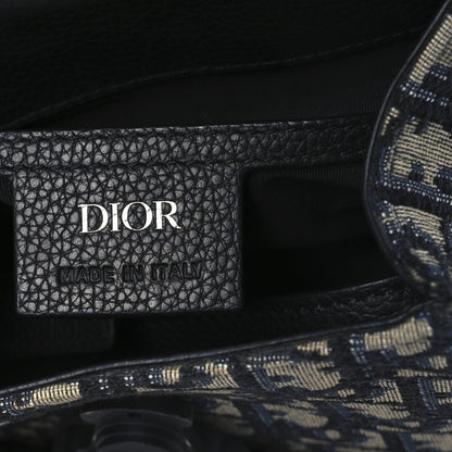 Christian Dior HOMME Oblique Calfskin Mens Mini Saddle Backpack Navy Blue 6 of 12