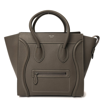Celine Drummed Calfskin Mini Luggage Souris 1 of 9