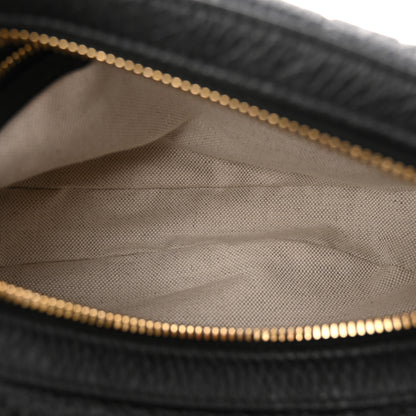 Gucci GG Grainy Calfskin Emblem Small Half Moon Shoulder Bag Black 5 of 10