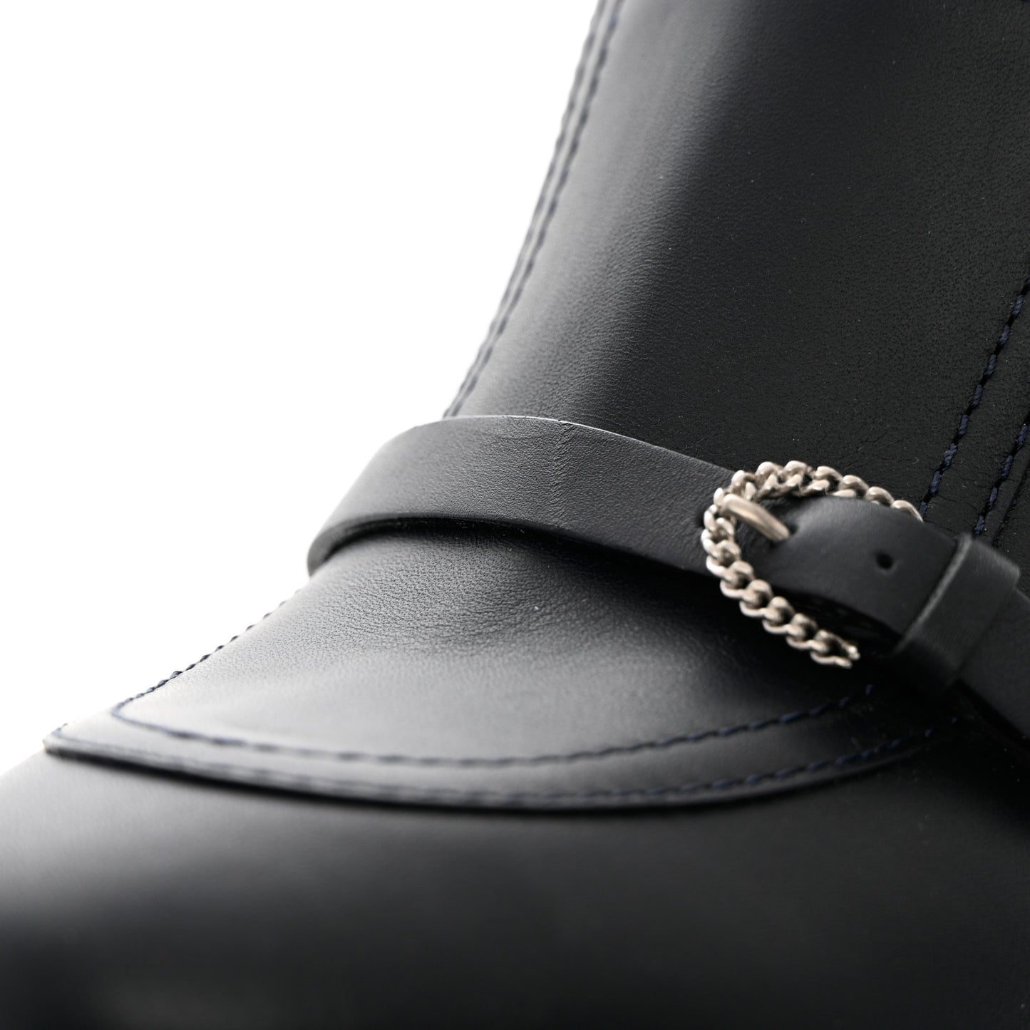 Calfskin Buckle Pumps 39.5 Navy