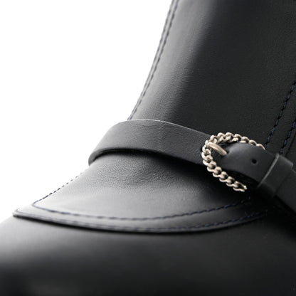 Chanel Calfskin Buckle Pumps 39.5 Navy 10 of 11