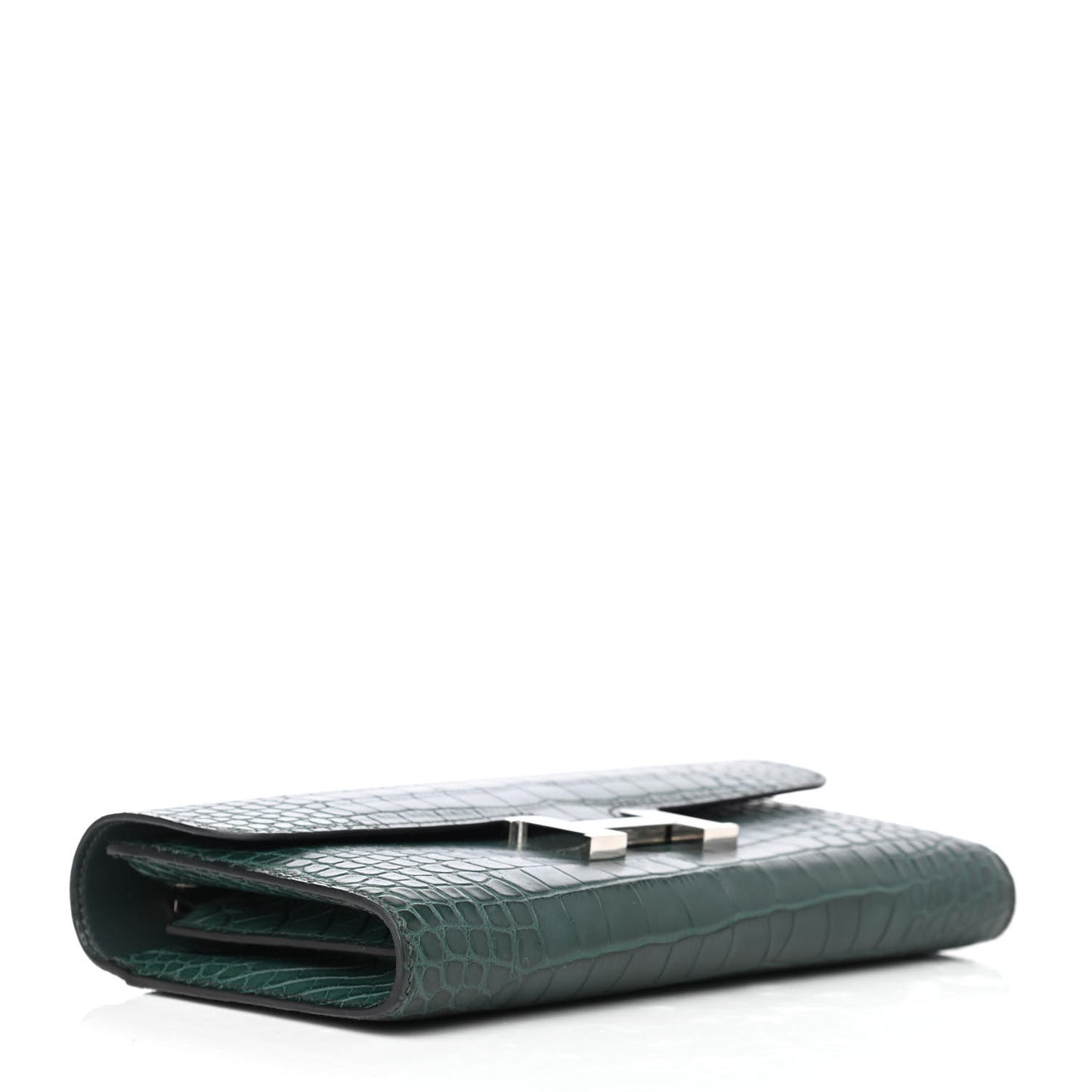 Matte Alligator Constance Wallet Vert Titien