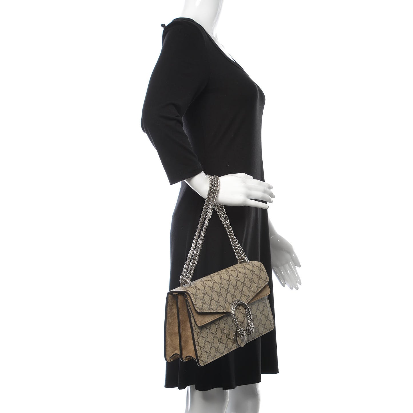 GG Supreme Monogram Small Dionysus Shoulder Bag Taupe