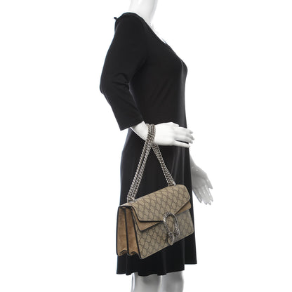 Gucci GG Supreme Monogram Small Dionysus Shoulder Bag Taupe 2 of 9