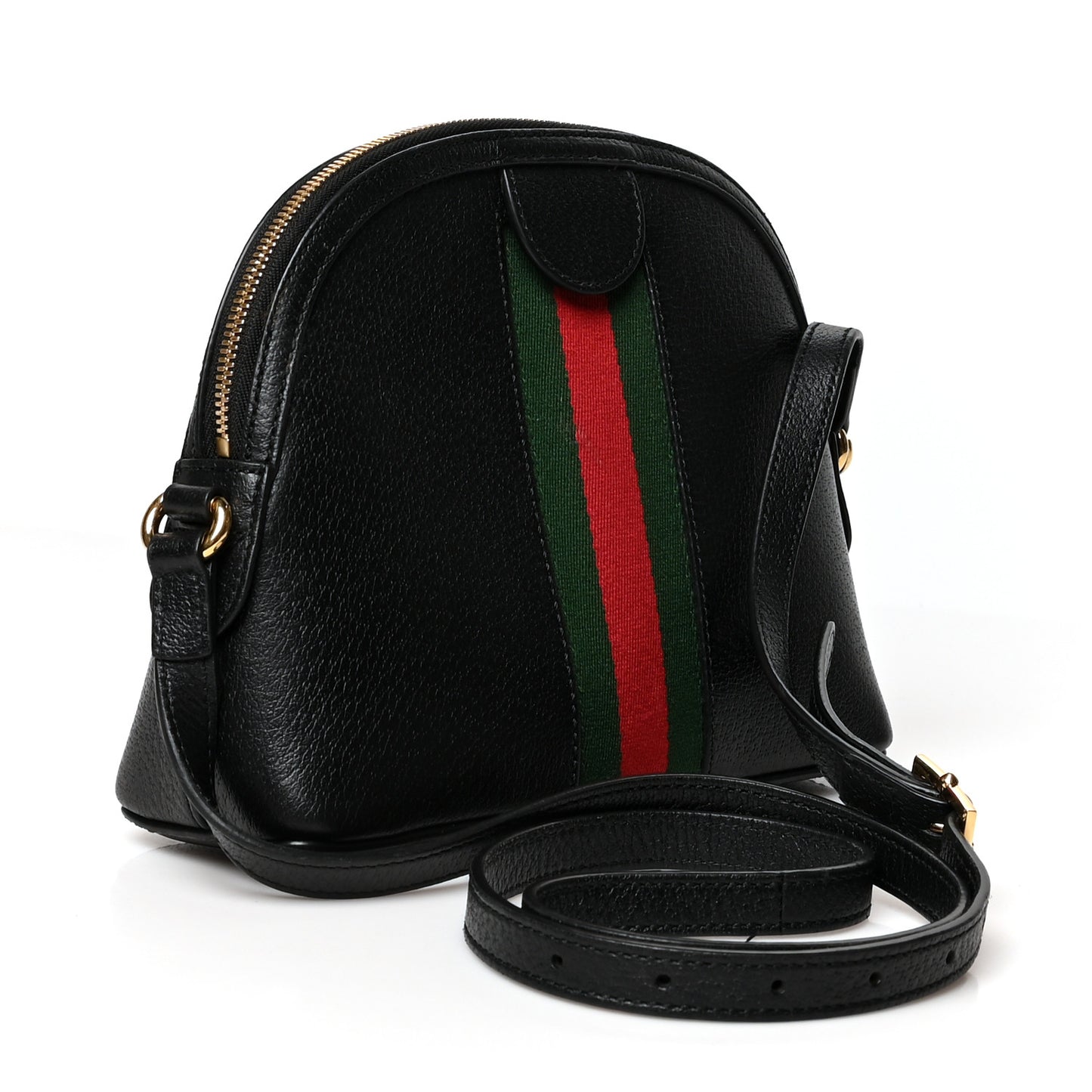 Calfskin GG Web Small Ophidia Dome Shoulder Bag Black