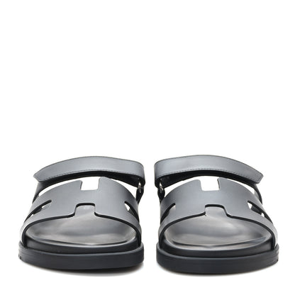 Hermes Calfskin Womens Chypre Sandals 39.5 Black 2 of 9