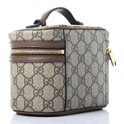 Gucci GG Supreme Monogram Textured Calfskin Web Ophidia Vanity Cosmetic Case Beige Ebony New Acero 2 of 4