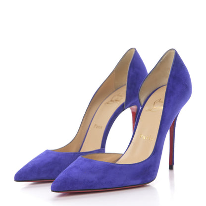 Christian Louboutin Veau Velour Iriza 100 Pumps 38.5 Purple Pop 2 of 9