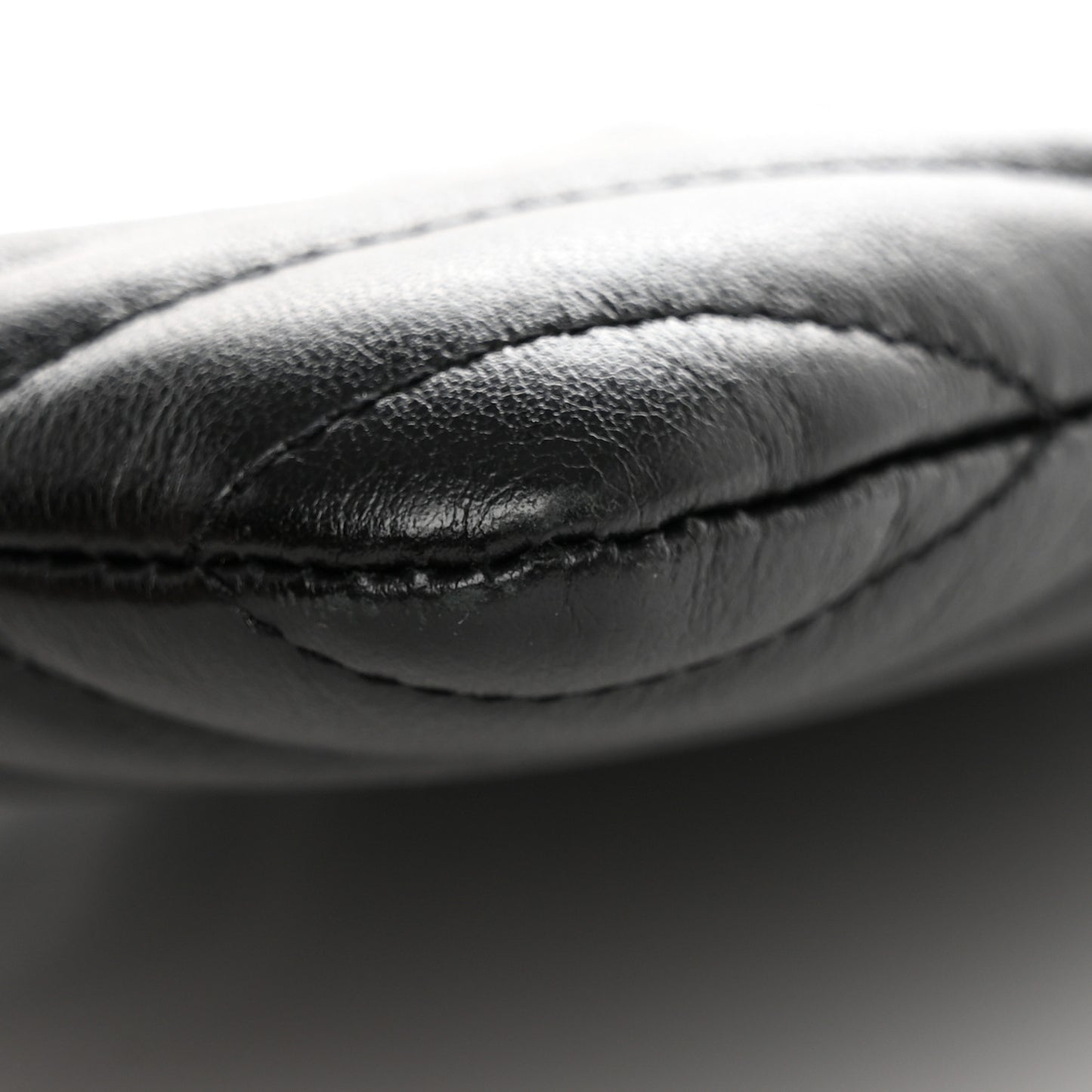 Calfskin Matelasse Chevron Monogram A5 Wristlet Black