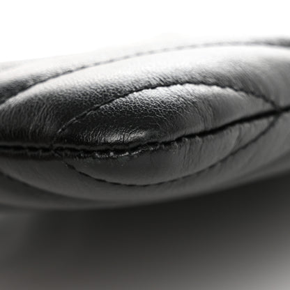 Saint Laurent Calfskin Matelasse Chevron Monogram A5 Wristlet Black 12 of 13