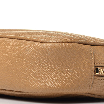 Saint Laurent Grain De Poudre Matelasse Monogram Mini Lou Camera Bag Dark Latte 9 of 9