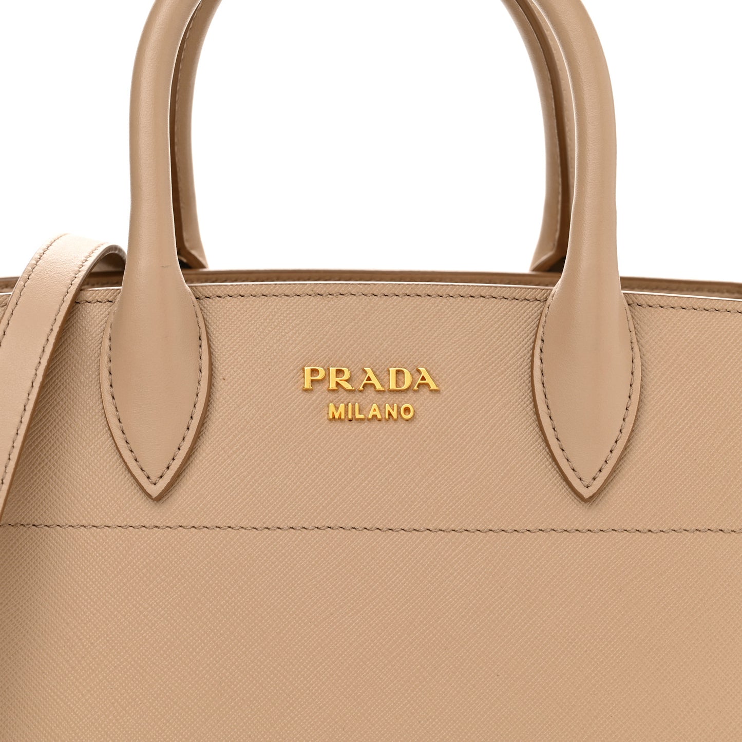 Saffiano City Calfskin Bibliothèque Top Handle Cammeo Talco