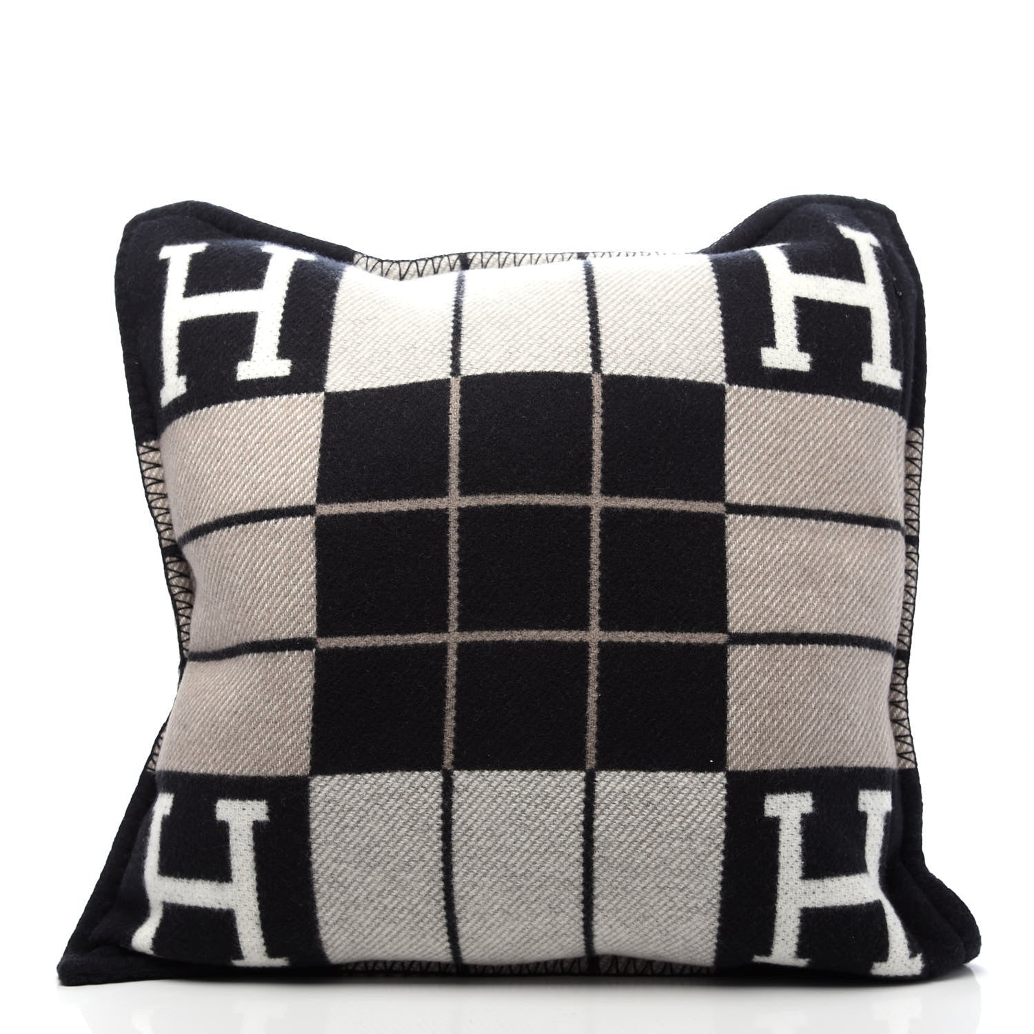 Hermes Wool Cashmere Avalon III Pillow PM Ecru Black 3 of 8