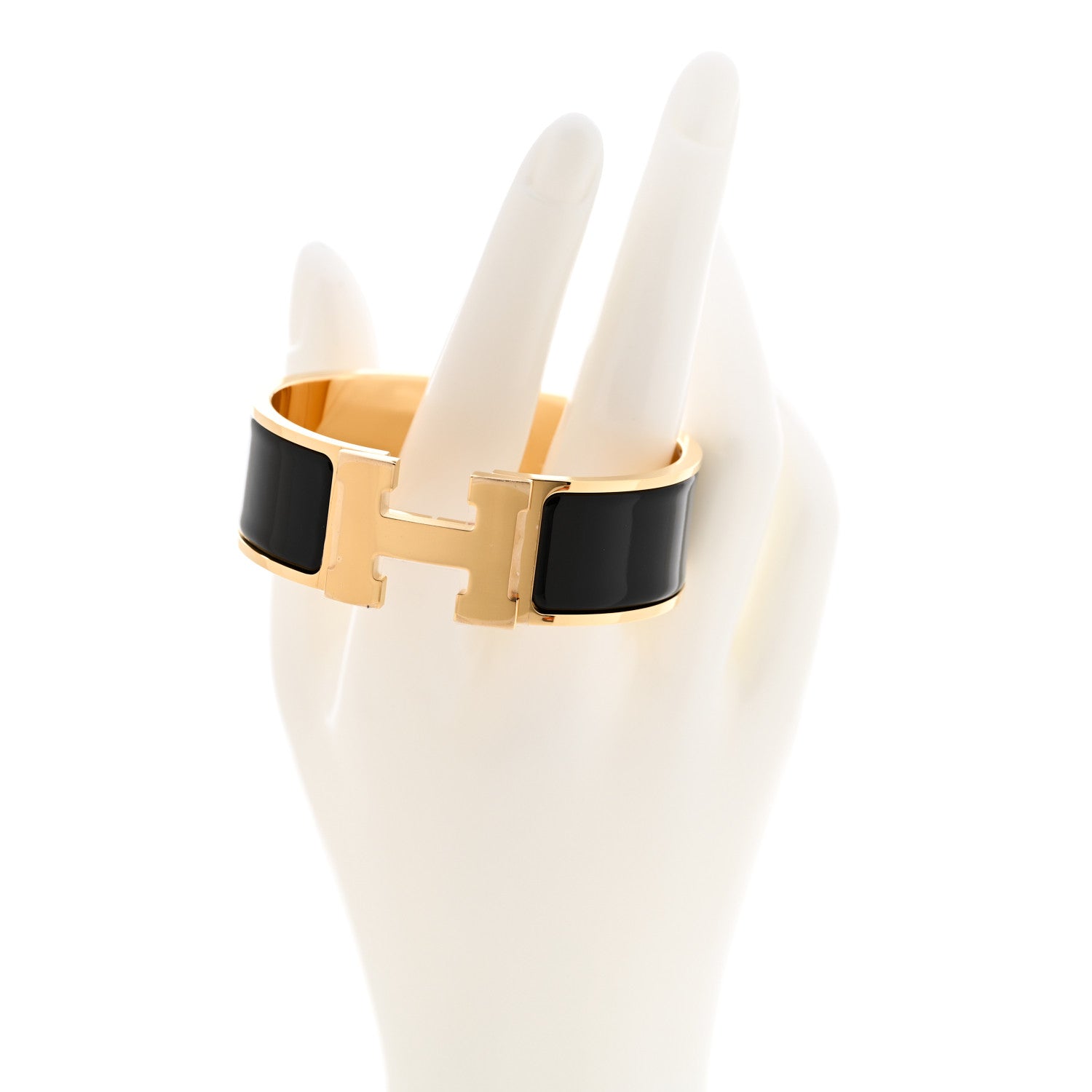 Hermes Enamel Wide Clic Clac H Bracelet PM Black 2 of 5