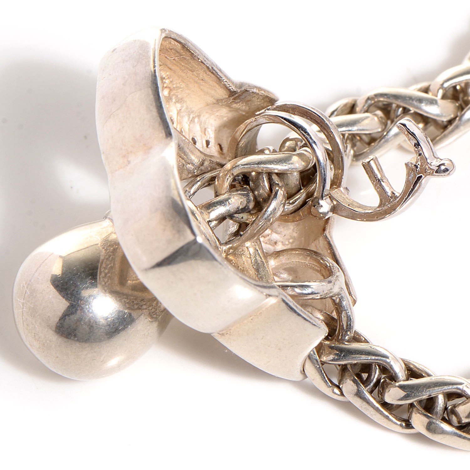 David Yurman Sterling Silver Diamond Quatrefoil Lariat Wheat Chain Necklace 6 of 7