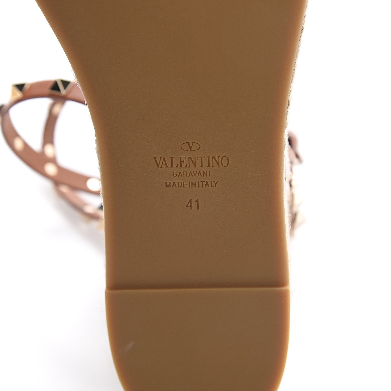 Valentino Garavani Canvas Leopard Print Rockstud Ankle Wrap Espadrille Flatform Sandals 41 Brown 7 of 7