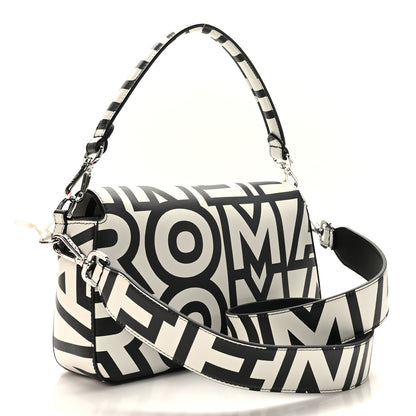 Fendi X MARC JACOBS Vitello Seta Logo Print Baguette White Black 3 of 8