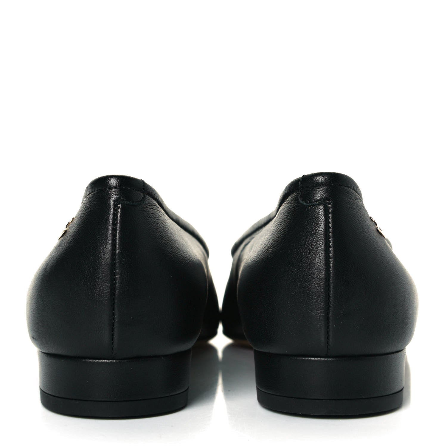 Chanel Lambskin Grosgrain Pearl Cap Toe Ballerina Flats 37 Black 5 of 10