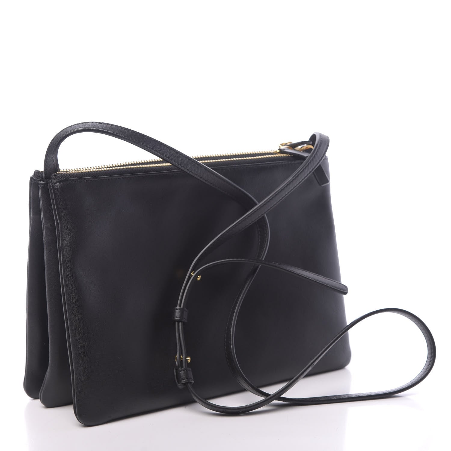 Celine Lambskin Large Trio Crossbody Bag Black 3 of 12