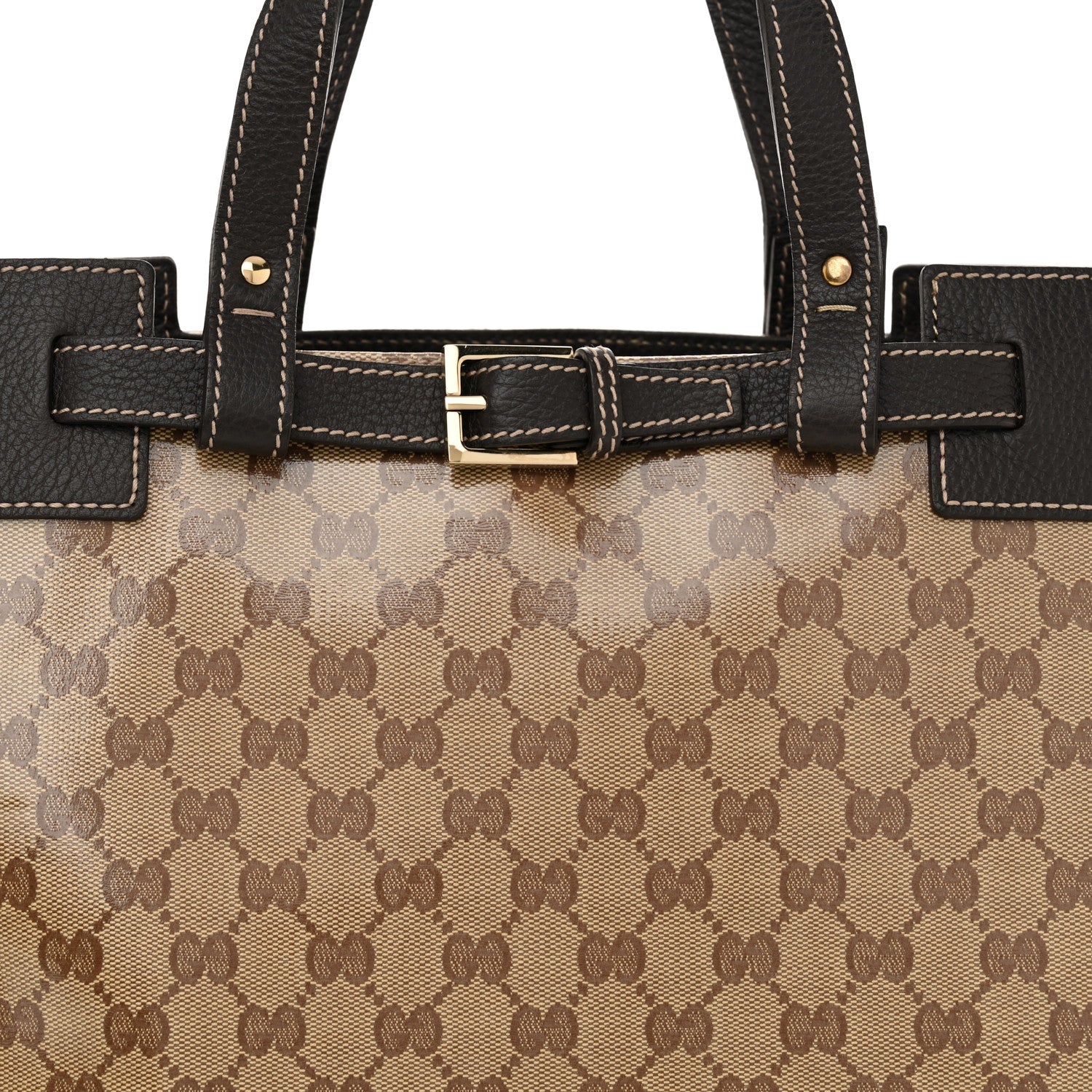 Gucci Crystal Monogram Tote Brown 8 of 10