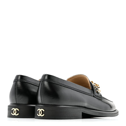 Chanel Calfskin Enamel Charms Mocassin Loafers 39 Black 6 of 11