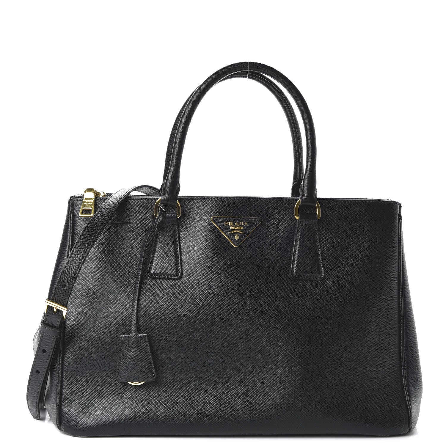 Prada Saffiano Medium Galleria Double Zip Tote Black 1 of 10