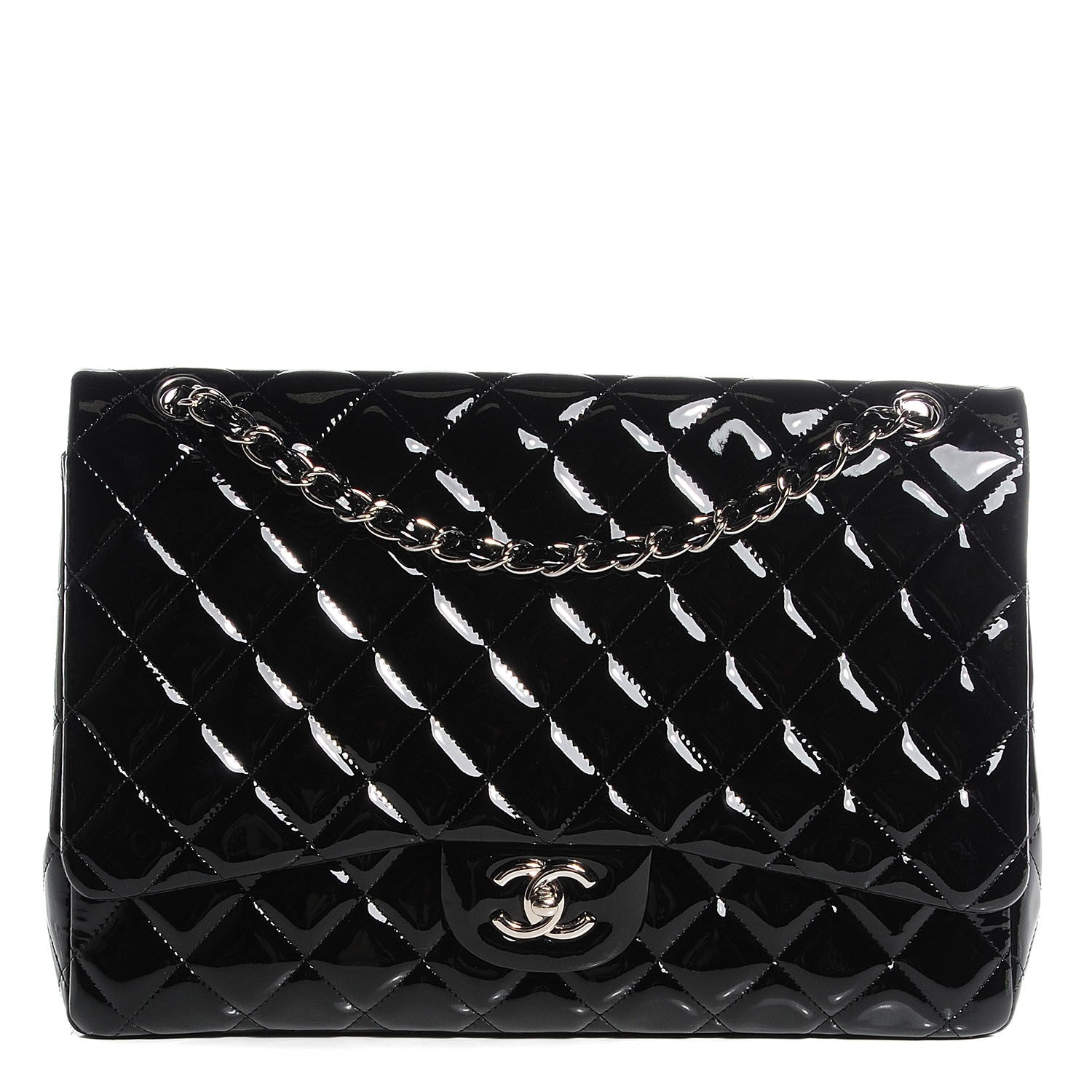 Chanel Patent Quilted Maxi Single Flap Black 1 of 8