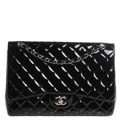 Chanel Patent Quilted Maxi Single Flap Black 1 of 8