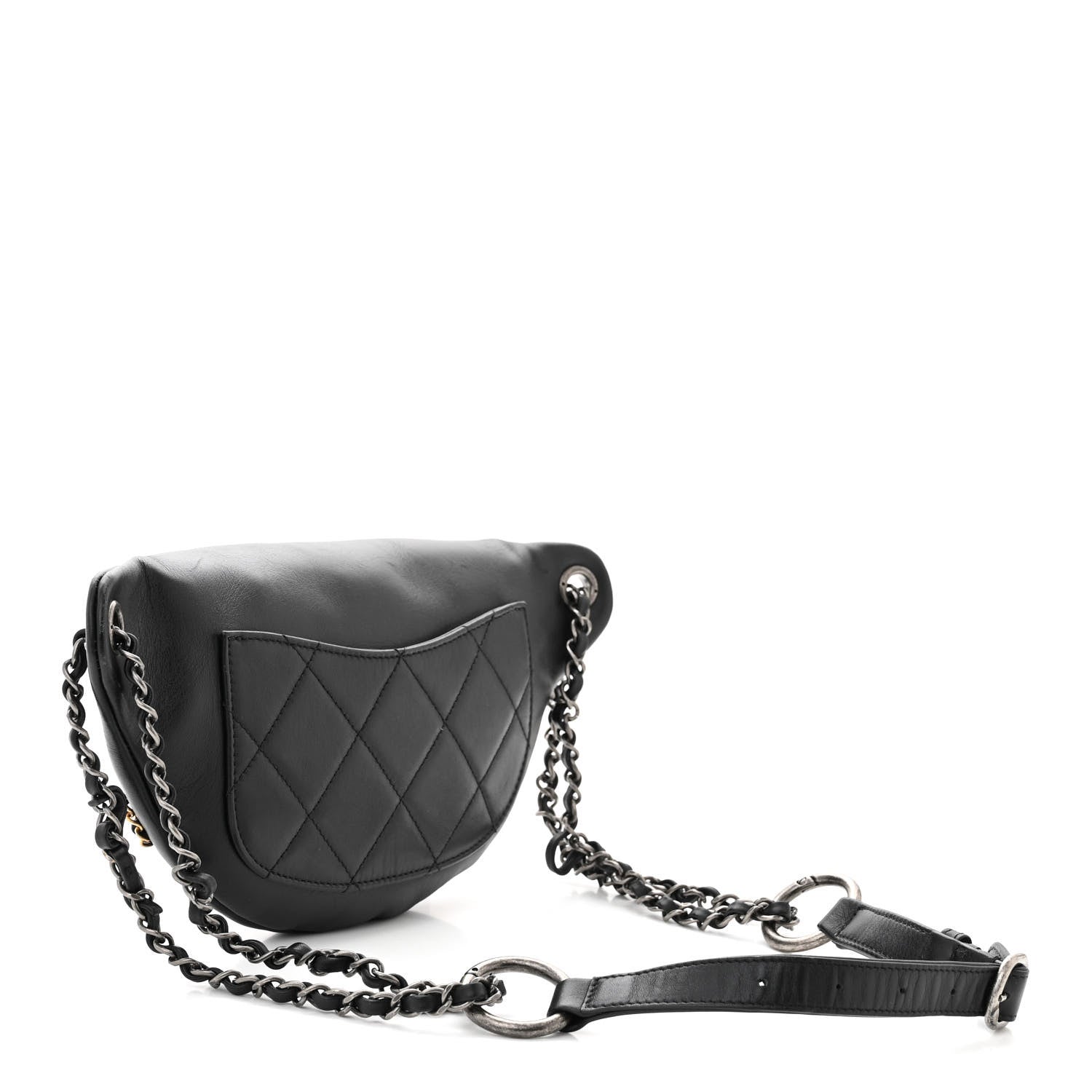 Chanel Calfskin Chain 20s Signe Waist Bag Black 3 of 11