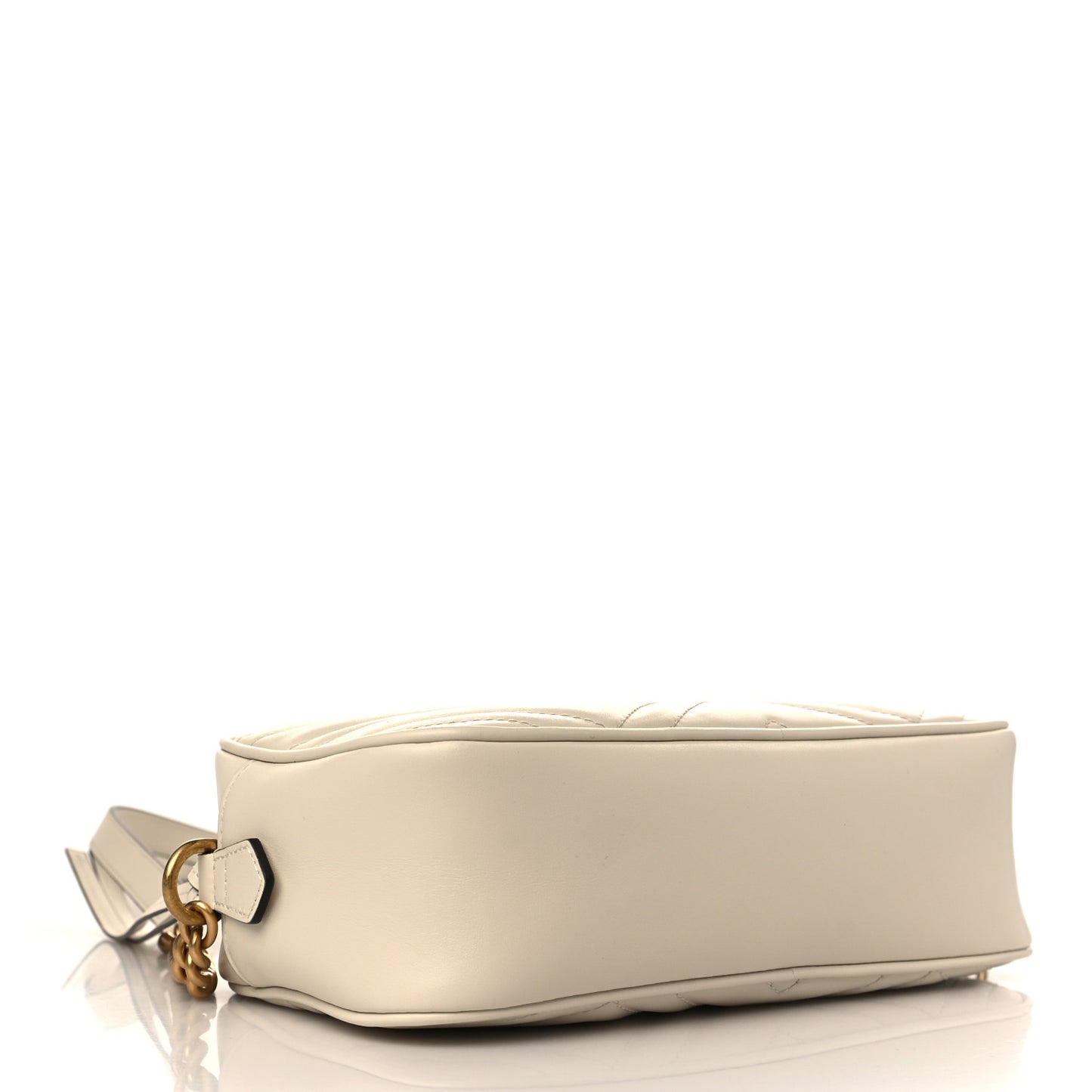 Calfskin Matelasse Small GG Marmont Chain Shoulder Bag White