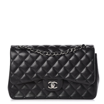 Chanel Lambskin Quilted Jumbo Double Flap Black 1 of 26