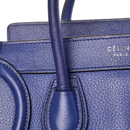 Celine Drummed Calfskin Nano Luggage Indigo 26 of 26
