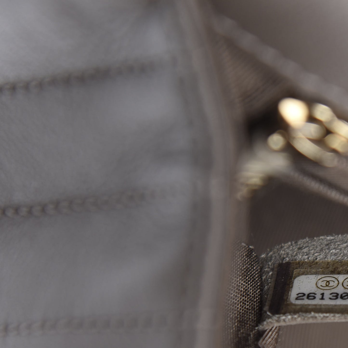 Calfskin Chevron Quilted Small Statement Flap Khaki