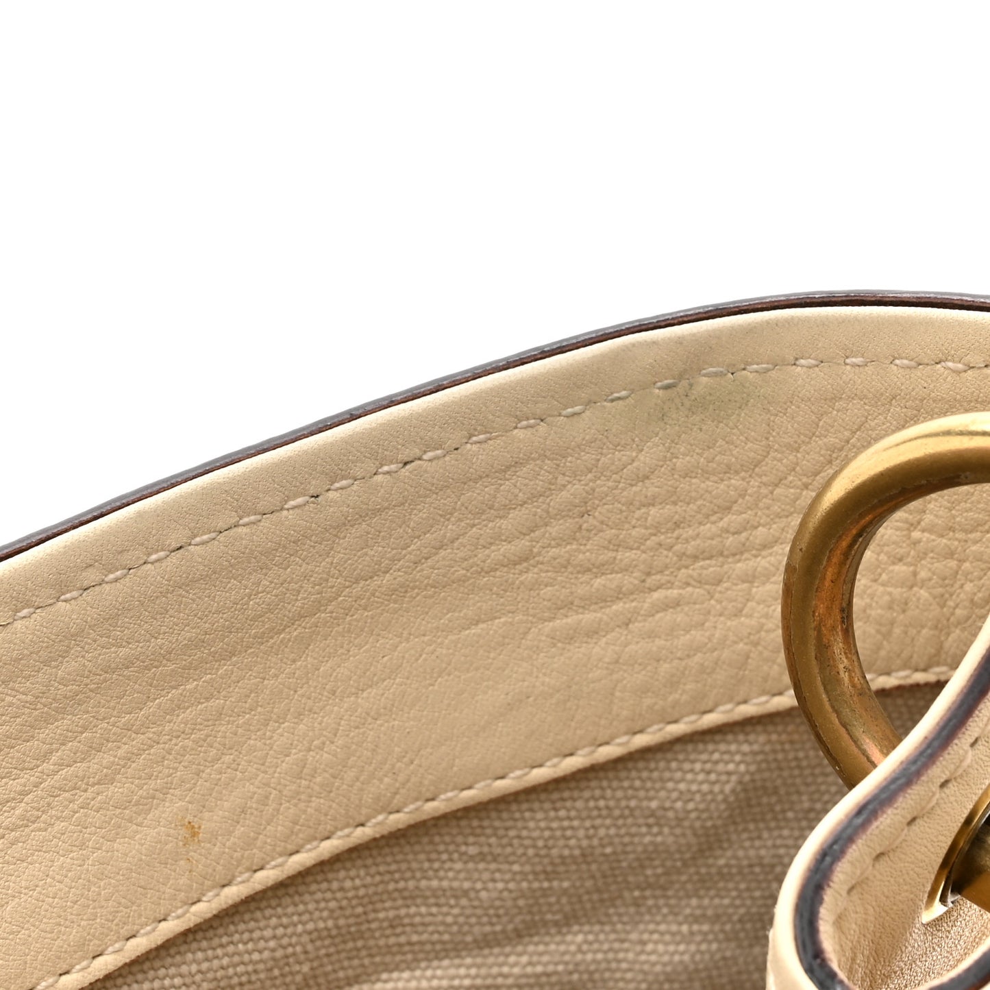 Calfskin Bamboo Top Handle Hobo Ivory