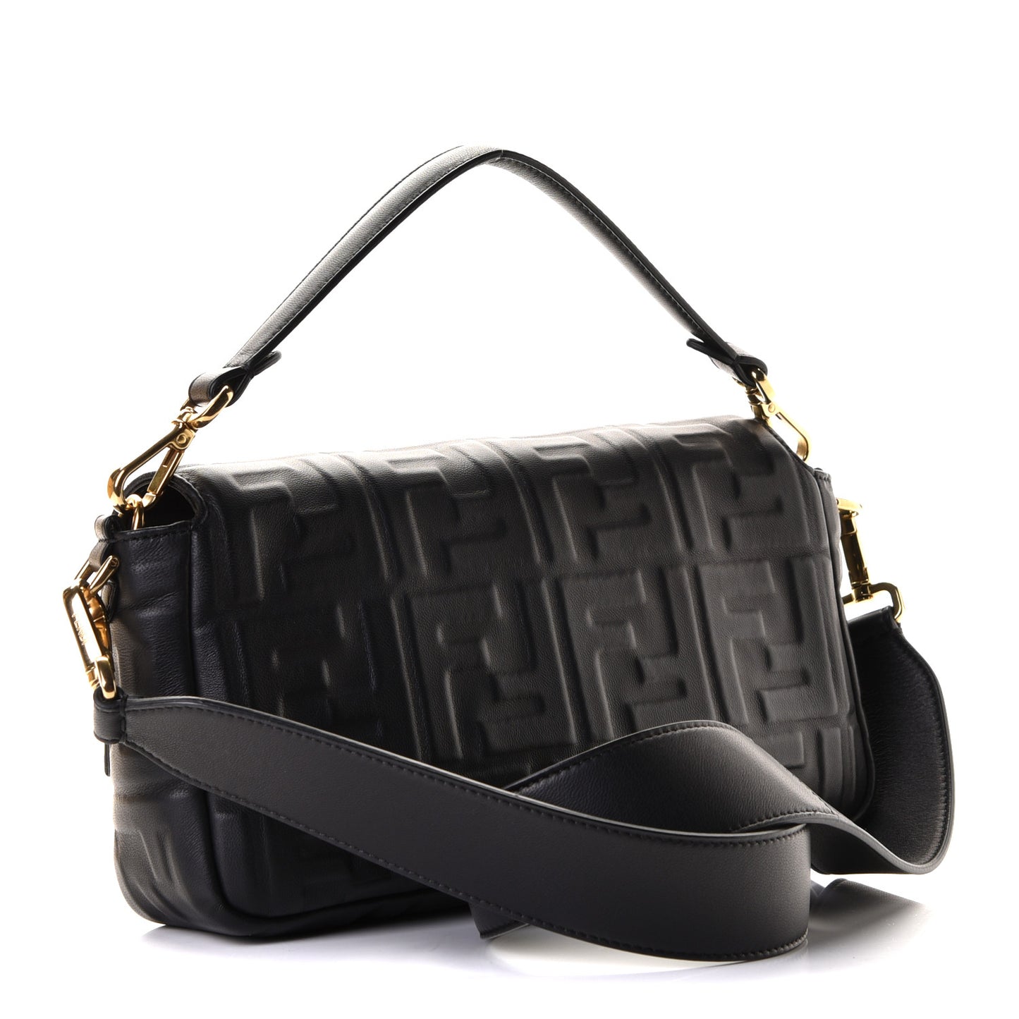 Nappa FF 1974 Embossed Baguette Black