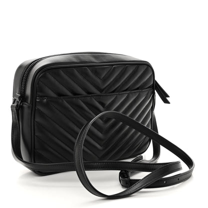 Saint Laurent Calfskin Matelasse Monogram Monochrome Lou Camera Bag Black 3 of 9