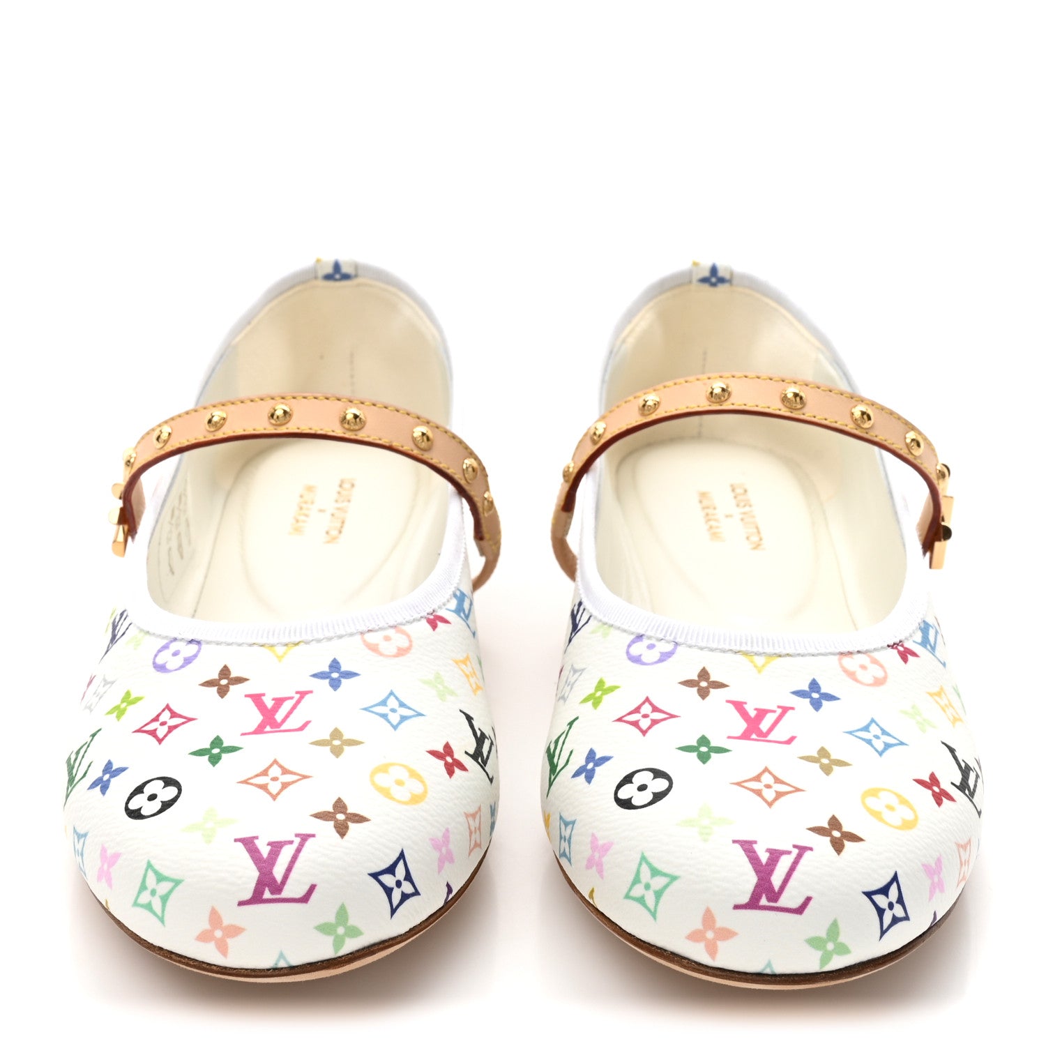 Louis Vuitton LV X TM Monogram Multicolor Romy Flat Ballerinas 38.5 White 3 of 10