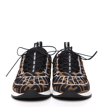 Fendi Stretch Fabric FFreedom Sneakers 36 Tobacco Black White 2 of 9