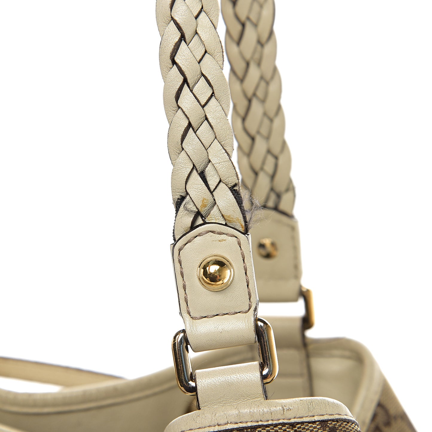Monogram Peggy Braided Tote Off White