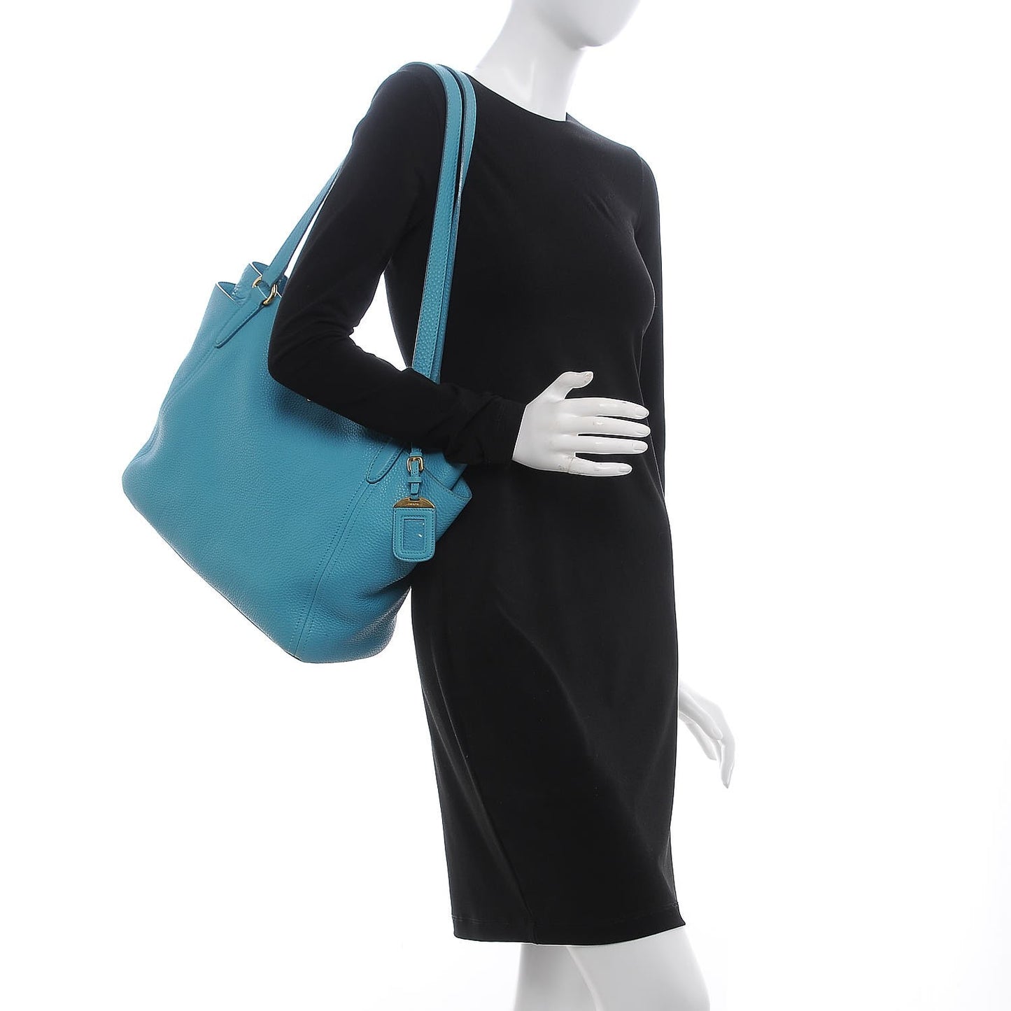 Vitello Daino Side Pocket Shoulder Bag Marine