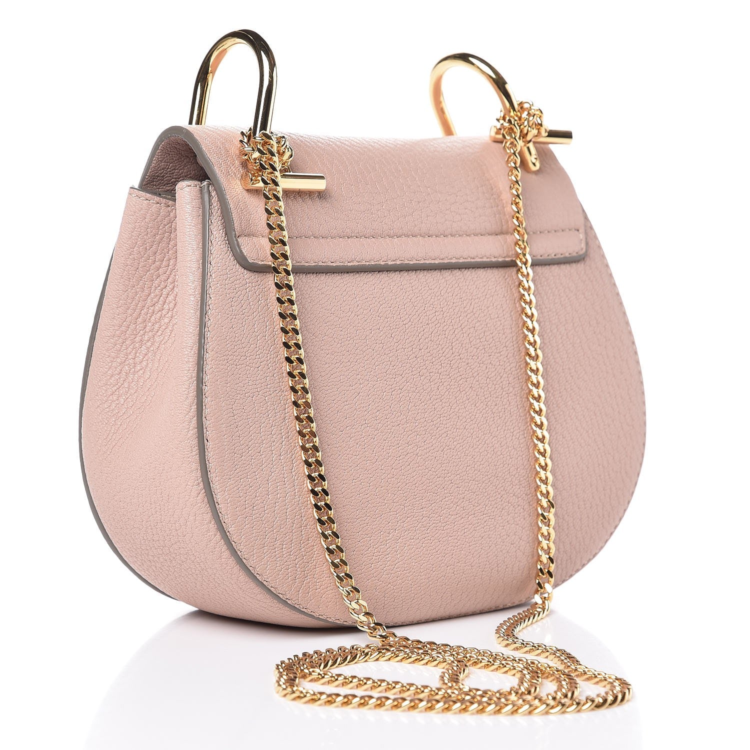Chloe Grained Lambskin Mini Drew Shoulder Bag Cement Pink 3 of 7
