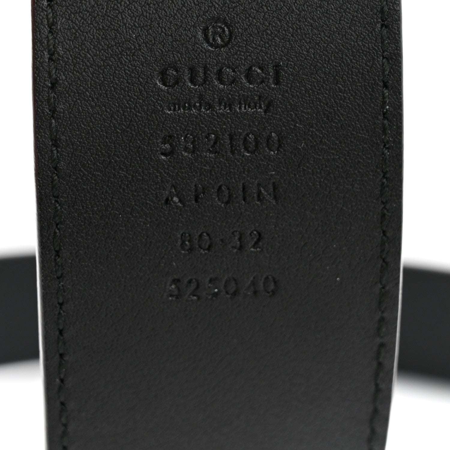 Gucci Calfskin Crystal Double G 40mm Belt 80 32 Black 5 of 6
