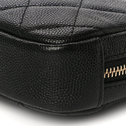Chanel Caviar Quilted Small Curvy Pouch Cosmetic Case Black 10 of 11