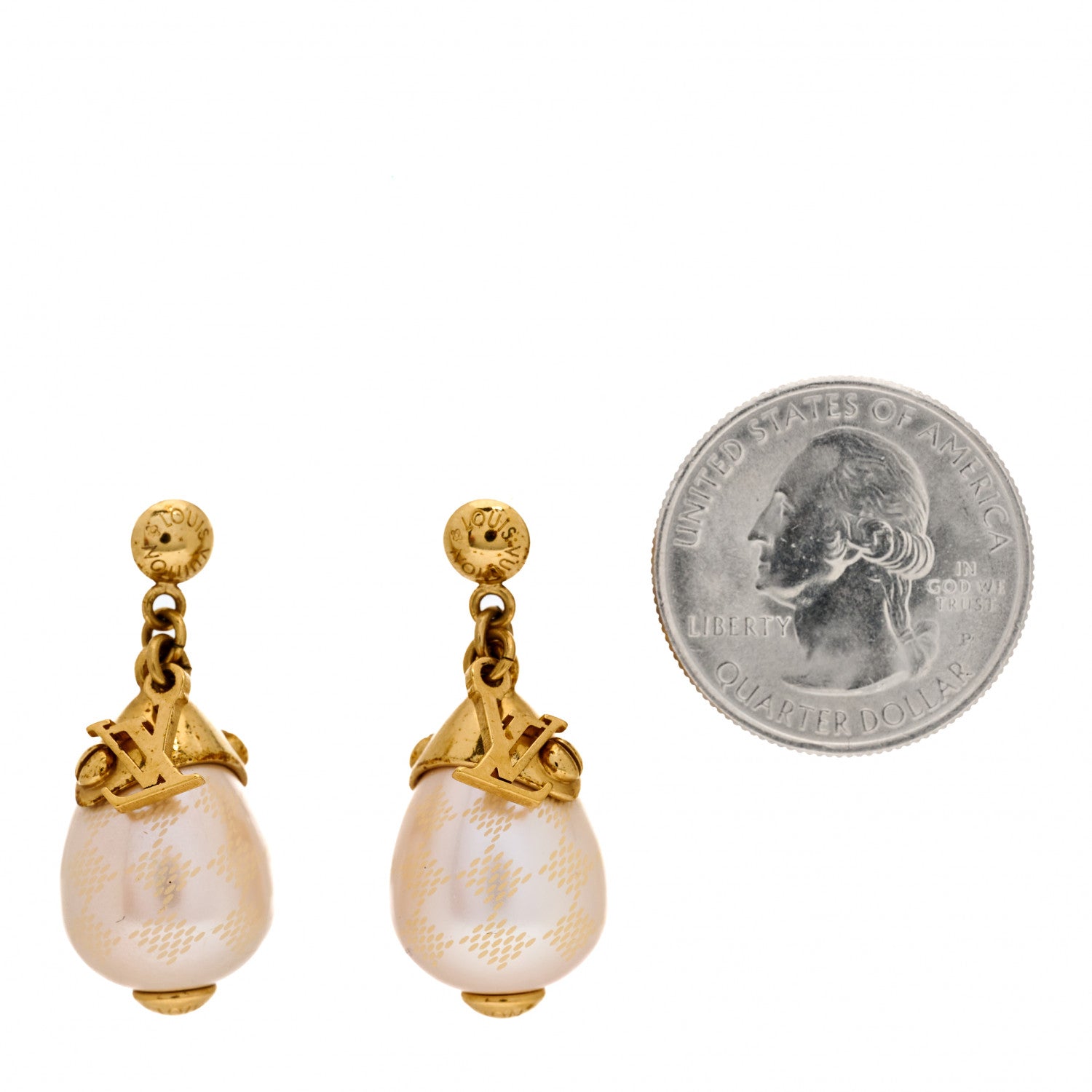 Louis Vuitton Damier Perle Drop Earrings 2 of 4