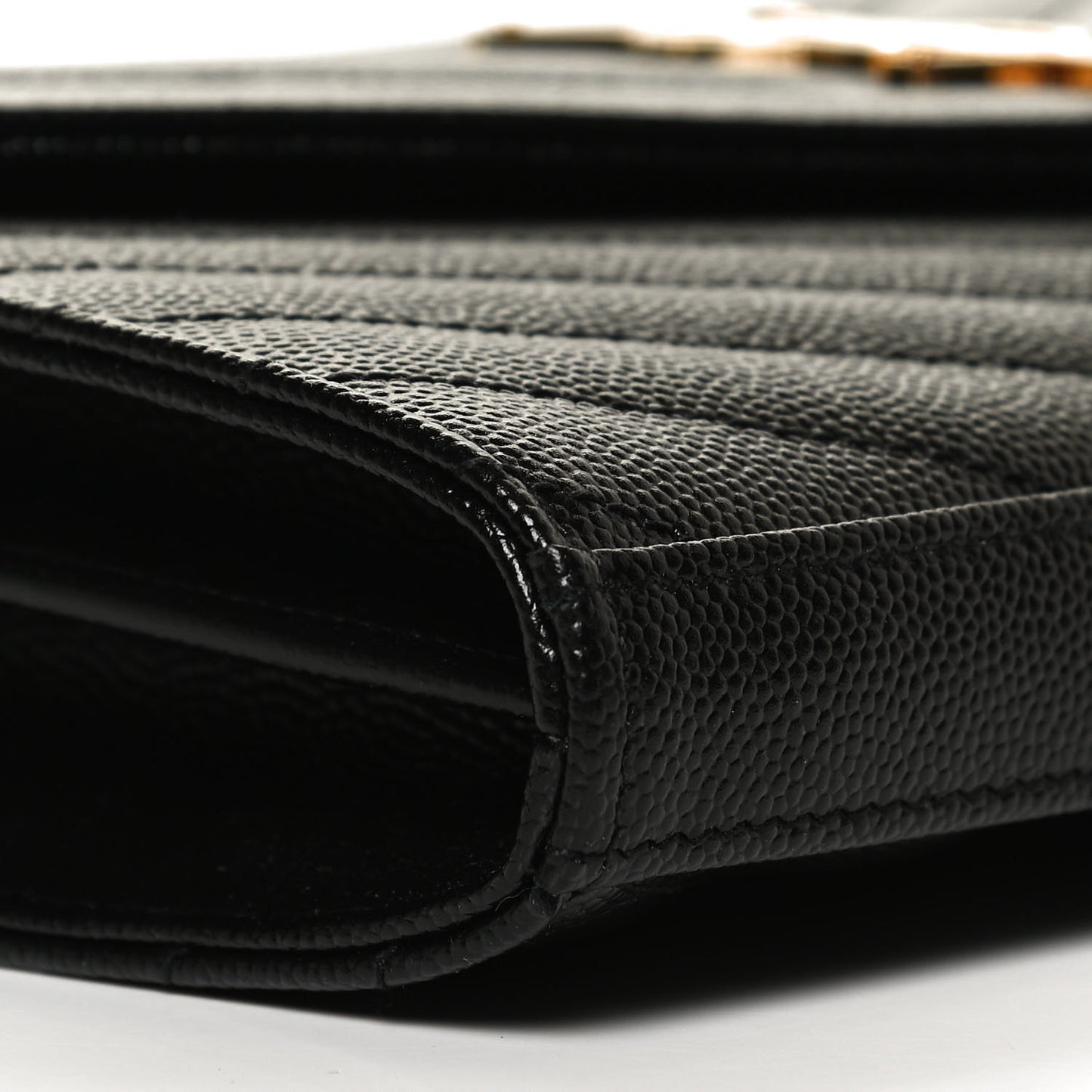 Grain De Poudre Matelasse Chevron Monogram Chain Wallet Black