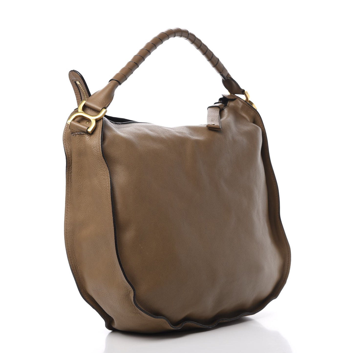 Calfskin Braided Large Marcie Hobo Nut